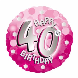 Pink Sparkle 40th Birthday Balloon